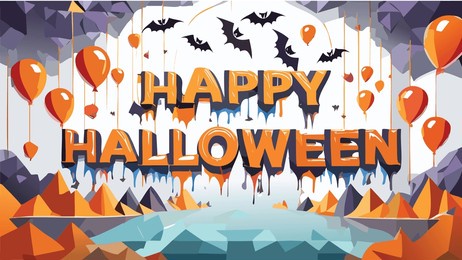 happy halloween banner. vector illustration of halloween greeting card.