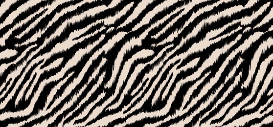 zebra beautiful illustration seamless pattern. fabric texture repeated. lines black stripes with ikat effect on beige color background.