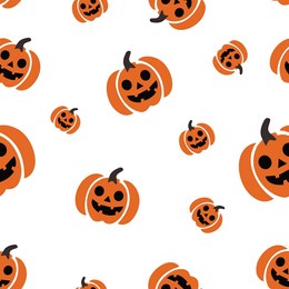 cute halloween pattern with pumpkins on white background. print for fabric texture, decoration, wrapping paper. vector illustration