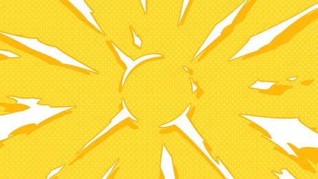 comic book style attack impact explosion effect background_yellow_16:9