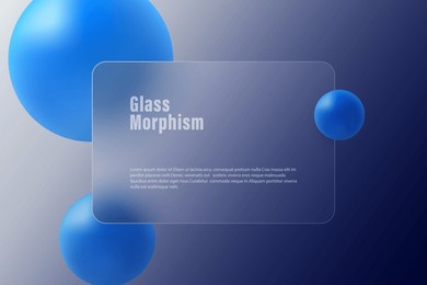 glass morphism website landing page template. presentation screen with glass overlay effect on floating gradient spheres. frosted glass effect on dark background.