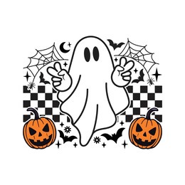 ghost halloween retro design t shirt