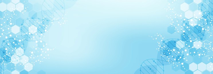 health care abstract background with hexagons, lines and dots. medical innovation banner template concept. biology and pharmaceutical technology background. vector illustration.