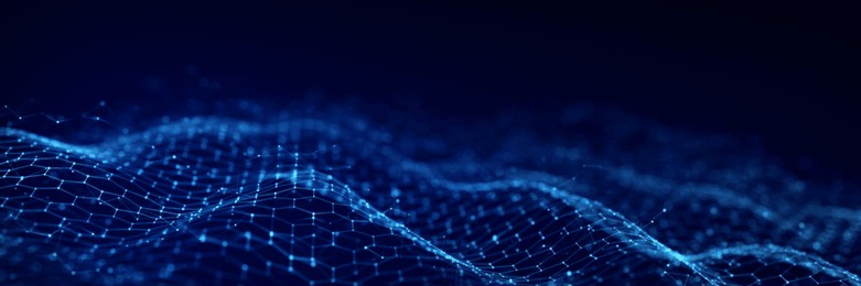 technology hexagon dynamic wave. futuristic honeycomb concept. digital technology webflow. big data visualization. 3d rendering.