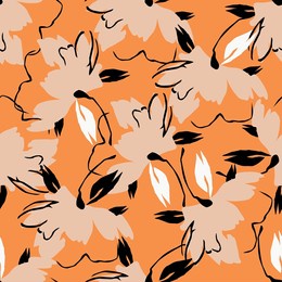 seamless pattern, beautiful floral print with winter plants. decorative botanical background with small flowers, blue leaves and branches