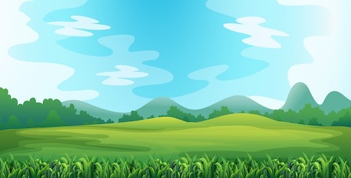 illustration of a green field
