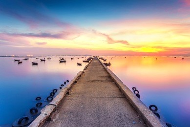 sunset on the bridge