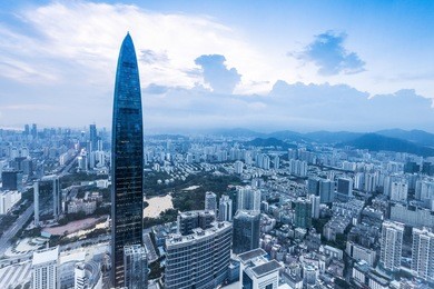 skyline,office building and modern cityscape of shenzhen