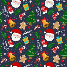 merry christmas symbols holidays winter decoration ornament collection. hand drawn greeting card christmas symbols.seamless pattern