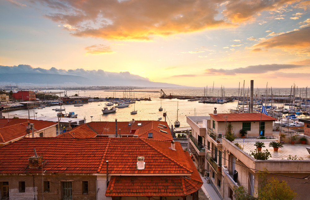 morning in mikrolimano marina in athens, greece.