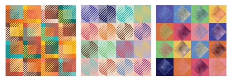 abstract trendy geometric colorful backgrounds. geometric patterns with minimalist shapes and symbols. modern graphic design for banner, poster, cover, print, card or packaging. vector illustration.