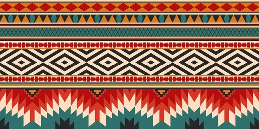 ethnic geometric pattern, seamless pattern of the navajo tribe. native american ethnic. seamless vector pattern ethnic, seamless mexican rug, woven carpet. folk embroidery, bohemian, aztec style.