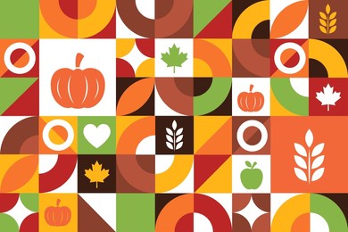 thanksgiving day. seamless geometric pattern. template for background, banner, card, poster. vector eps10 illustration