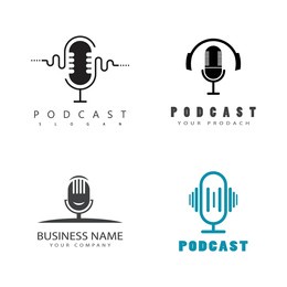 podcast logo vector symbol templqte