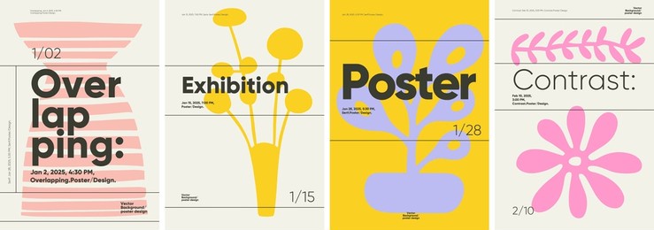 poster design with minimalist shapes and brutalist influences, ideal for modern exhibition banners, festival covers, and creative media posters.