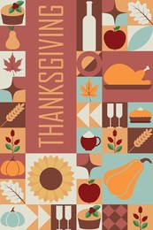 happy thanksgiving day. vertical modern template design for background, banner, greeting card, poster with text inscription. vector  illustration