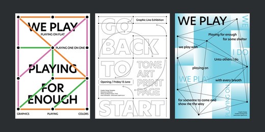 poster template lines connecting points dots line concept layout print flyer color gradient unique simple minimal modern styler creative graphic design collection use web front page a4 printing annual