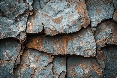 fossil imprints as rock texture.