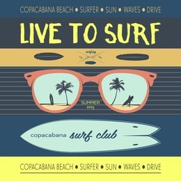 vector surfing labels and design elements.