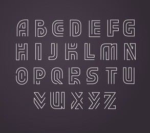 line-style vector labyrinth alphabet
