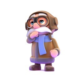 3d render of a pilot thinking.