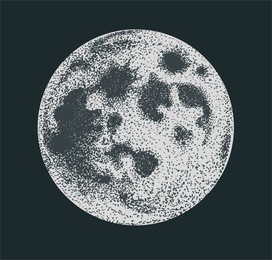 vector moon dotwork