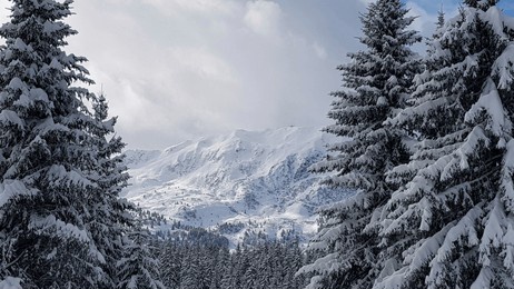 mountain view france alps winter