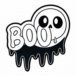 ghost shaped boo easy art