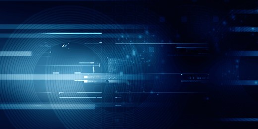 2d illustration abstract futuristic electronic circuit technology background