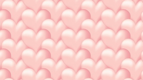 seamless soft pink heart pattern background features gentle, 3d-style hearts with a smooth gradient, perfect for valentine's day themes. heart background, seamless love wallpaper, 3d heart pattern