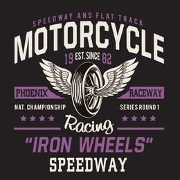 motorcycle racing typography, t-shirt graphics, vectors