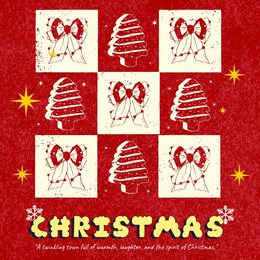 vintage christmas bow, coquette christmas banner, hand drawn vintage christmas bow clipart, scallop frame for holiday , whimsical xmas illustration,vintage,retro,aesthetic, nostalgia, fine lines