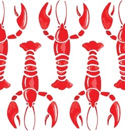 lobster watercolor seamless background