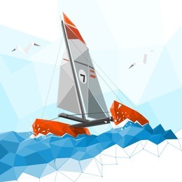  low poly catamaran