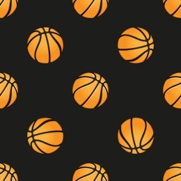 universal vector basketball seamless patterns tiling. sport theme with balls. endless texture can be used for wrapper, cover, package, pattern fills, surface textures. 