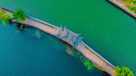 shaoxing city, zhejiang province - aerial photography of jiangnan water village