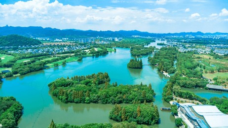 shaoxing city, zhejiang province - aerial photography of jiangnan water village