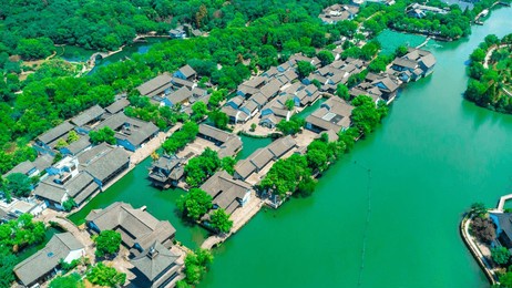 shaoxing city, zhejiang province - aerial photography of jiangnan water village