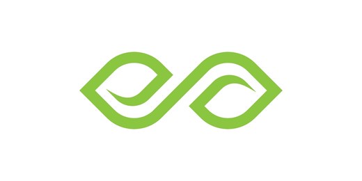 infinity leaf logo, green color leaf logo, ecological logo