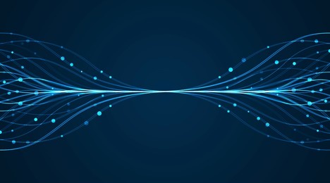 ai technology. concept of artificial intelligence. blue and dots lines. digital, communication, science, networks