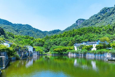 shaoxing city, zhejiang province - aerial photography of jiangnan water village