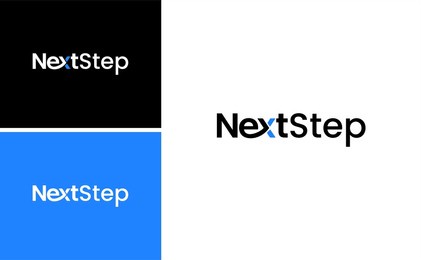 modern letter next logo level step right direction vector