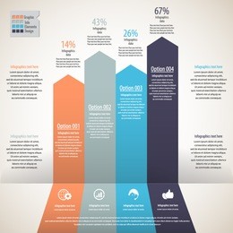 infographics design template- display information with original and modern style. all elements in separate layers - background,arrow banners , text.
