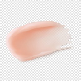 pink lip balm stroke swatch. skincare texture lip mask beauty product smear realistic vector illustration