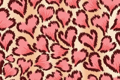 leopard love seamless pattern suitable for background, fabric, wrapping, wallpaper etc.