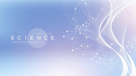 molecular abstract structure background. scientific vector illustration with molecule dna. medical, science and technology concept for banner template or header