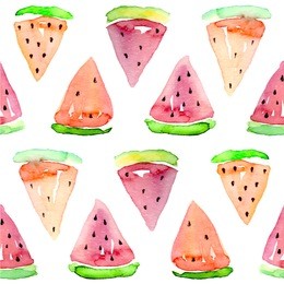 watercolor seamless watermelon pattern. vector