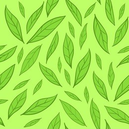 seamless vector background with green leaves pattern