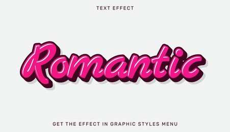 3d romantic text effect template