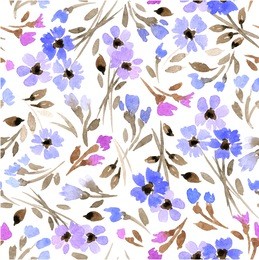 beautiful seamless floral pattern. flower vector background. bright  watercolor vector illustration.